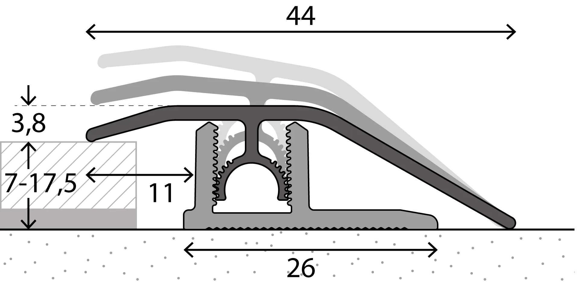 Anpassungsprofil Edelstahl geb&uuml;rstet